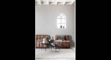 Coffee table Saturnus large BLACK,30xØ60 cm, recycled teakwood