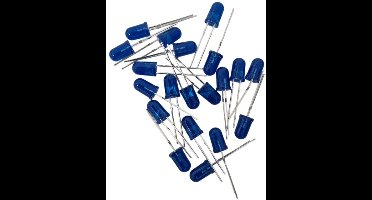 20 stuks 5mm blauwe LED diodes 3v 20mA- ronde verlichting voor elektronica - doe-het-zelf LED lampjes - knutsellampjes - 20 blauwe LED diodes