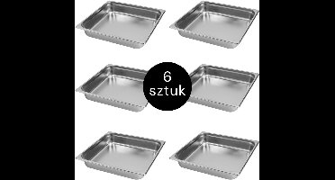 MEGA-M Gastronorm - GN 2/3 Set van 6 stuks - 353x325x65 mm - Roestvrij Staal