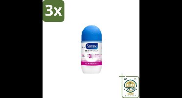 3 x Sanex – Deo Roll-on – BiomeProtect Dermo Anti-Irritation – 50 ml - Grootverpakking - Gevoelige Huid - Anti-irritatie - Huidmicrobioom - Deodorant Roller - Alcoholvrije Deodorant