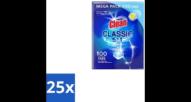 25 x At Home – Vaatwastabletten 5-in-1 – Classic Citroen – 100 Tabs - Vaatwastabletten - Vaatwasser - Reinigingsmiddel - Citroengeur - 5-in-1