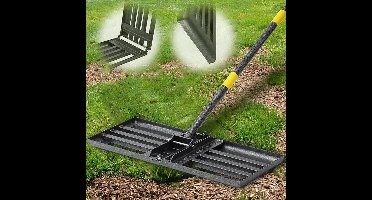 Gazonhark, gazon-nivelleringshark, metaal, 157 cm, golf, tuinggras, oppervlaktegereedschap, rakel voor gazon, gazonschuiver, roestvrij staal, tuin, achtertuin, gazonvlakvlakker (25 x 76 cm)