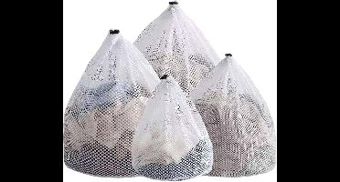 4 wasnetjes, geschikt voor gebruik in wasmachines, ideaal voor kleding, ondergoed en beddengoed, verkrijgbaar in 4 maten (grofmazig)