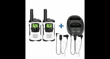 Alecto - Walkie Talkie - Twin - 7 km - Met oplaadstation & 2 Portofoon Oortjes - Voor Kinderen & Volwassenen