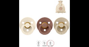 BIBS fopspenen symmetrisch - maat 1 (0-6 maanden) - vanilla, woodchuck, ivory