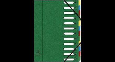 Exacompta 6x Sorteermap HARMONIKA® met uitrekbare rug en uitgesneden vensters - 12 indelingen - Groen - 55123E