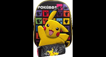 Pokémon 3D Rugzak Kind met Etui – 2-delige Schooltas Set Pikachu – Kinder Rugtas – Pennenzak – Cadeau Jongens Meisjes