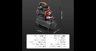 Stille Olievrije Luchtcompressor - Luchtcompressor - Luchtcompressor Bandenpomp - 70dB Geluidsarm - 2,1 Gallon - Draagbare - voor Banden - Spuitwerk - Gereedschap