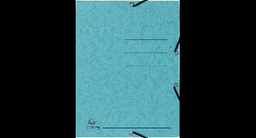 Exacompta 25x Bedrukte Elastomappen met klep - glanskarton 355g/m2 - A4 - Turkoois - 55422E