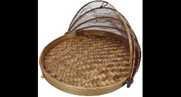 MigoStyling - Voedselmand - Bamboe Vliegenkap - Bescherm je eten in stijl - Set van 3 - Dia 25 cm, 30 cm en 35 cm - Buitenevenementen - Picknick