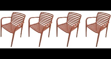 Garden Impressions Nantes tuinstoelen set van 4 – terra