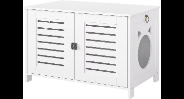 Core® Kattenbak Kast - Kattenhuis - Kattenmand - Wit - ‎59cm x 44cm x 49 cm