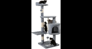 Core® Krabpaal Voor Zware Katten – Grote & Stevige Krabpaal - Krabpaal Voor Grote Katten -Lichtgrijs- ‎67x 55x 112cm; 7.66 kg