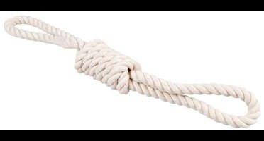 Duvo+ Katoenen Touw met 2 Lussen & Middelknoop – Natuurlijk Trekspeeltje Hond