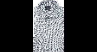 Olymp Luxor Overhemd Print Structura Groen - Maat 42 - Heren - Overhemden Formeel