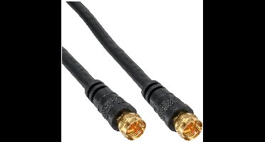 F (m) - F (m) coaxkabel | >85 dB | koper | verguld | recht | zwart | 3 meter
