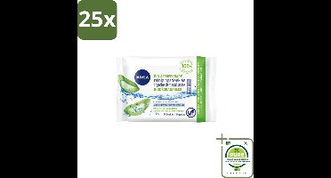 25 x Nivea – Reinigingsdoekjes – Bio Aloe Vera – 25 Doekjes - Grootverpakking - Reinigingsdoekjes - Gezichtsreiniging - Make-up Verwijderen - Oogmake-up Verwijderen - Aloë Vera