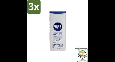 3 x Nivea Men – Douchegel – Silver Protect – 250 ml - Grootverpakking - Douchegel Mannen - Zilverionen - Frisheid - Geurveroorzakende Bacteriën - 3-in-1 Douchegel