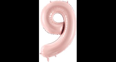 Folie ballon roze cijfer 9