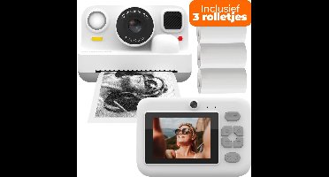 Denver Kindercamera Full HD met Printer - Selfie Camera - 48MP - Digitale Camera Kinderen - Bluetooth printer - Foto & Video - KPC1374BTW - Wit