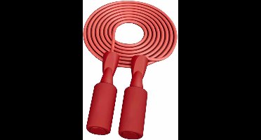 Springtouw voor fitness, verstelbare springtouwkabel met kogellagers, knoopvrij springtouw voor mannen en vrouwen, springtouwtraining met schuimrubberen handgrepen, ideaal voor cardio- en trainingsoefeningen, Rood