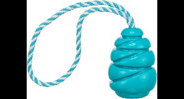 Trixie - Jumper Kegel Aan Touw - Super Strong - TPR - Petrol - 36,5X8X8 cm