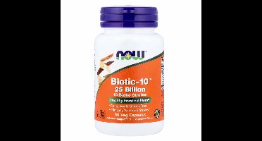 NOW Foods biotic-10 25 Miljard CFU – 10 Bacteriestammen – 50 Vegan Capsules – Met FOS – Voedingssupplement
