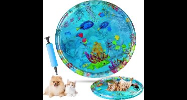 105cm Watermat voor katten en honden - Watermat met vissen, verdikte, duurzame en antislip speelmat, duurzaam en gemakkelijk schoon te maken, geschikt voor alle soorten huisdieren