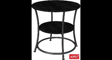 Hoppa! | Bijzettafel | Zwart | Industrieel Ontwerp | 56 x 56 x 56 cm (B x D x H)