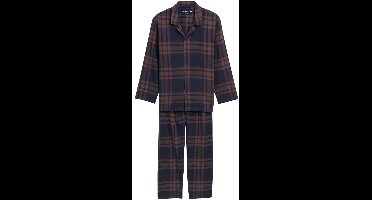 Tom Tailor - Pyjamaset met ruitjespatroon - Maat 52 - braun-dunkel-Karo