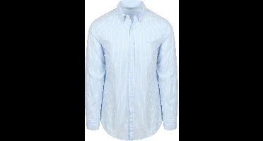 McGregor Overhemd Cotton Linen Strepen Lichtblauw - Maat M - Heren