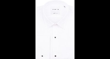 Suitable Smoking Overhemd Wit Slim-Fit - Boordmaat 44 - Luxe Heren Smoking Shirt met studs van 100% katoen - Slim Fit pasvorm