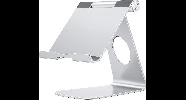 Tabletstandaard, verstelbare tablethouder - bureaustandaard voor tablets van 4-12 inch, zoals iPad Pro 11, 9.7, 10.5, 12.9 Air Mini 4 3 2, Kindle, Nexus, Tab, zilver