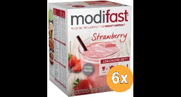 6x Modifast Intensive Milkshake Aardbei 8 Zakjes (440 gr)