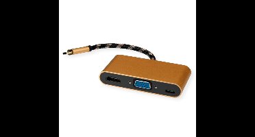 ROLINE 12.03.3155 laptop dock & poortreplicator USB 3.2 Gen 1 (3.1 Gen 1) Type-B Zwart, Goud, Wit