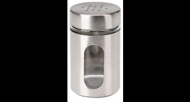 Excellent Houseware Peper en Zoutstrooier - glas - zilver - 94 ml - Kruidenstrooier - Specerijen potje