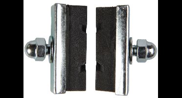 Dresco Remblokken - Voor knijpremmen - Voor voor- of achterrem - Te monteren met de bolkopmoer - Breedte 10mm - Lengte 4cm - 2 stuks
