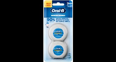 Oral-B Essential Floss Mint Waxed Tandzijde Duo Pack – 2x100 m – Gewaxte Floss – Mintsmaak