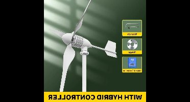 Windgenerator – Windturbine – Duurzame Energie – Elektriciteitsgenerator – 5000W Vermogen – Roestvast Stalen As - Hybride Regelaar - 24V