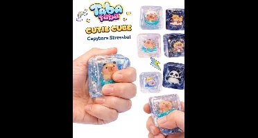 Ice Cube Squishy Capibara Stressbal - 1 exemplaar - Suikergel substantie - Volwassenen - Knijpbal - Voor de hand - Spaar ze allemaal - 5 cm