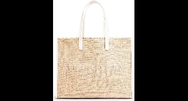 Ted Baker shopper Pallmer Faux Raffia Large Icon Bag Ivory beige