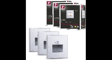 Paulmann Edge Set van 3 LED Wandinbouwlampen - Chroom Mat - 2700K Warmwit - 1,2W - 3x25 lm - 230V - Wandverlichting & Trapverlichting LED Bewegingssensor