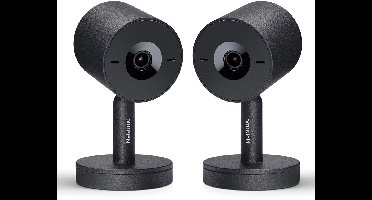 Netatmo Slimme Beveiligingscamera Binnen - Bewakingscamera 2K - Gezichtsherkenning - Bewegingsdetectie - Nachtzicht - Werkt met Google Home & Apple HomeKit - Geen Abonnement - Zwart - 2 Pack