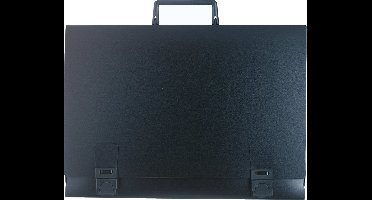 Exacompta 2x Koffertje grafische kunsten met handvat Rug 26 mm hard PP 12/10de - 1/2 raisin - Zwart - 59200E