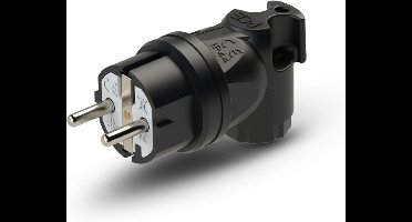 PCE 05811-s Haakse stekker met randaarde Rubber 230 V Zwart IP44