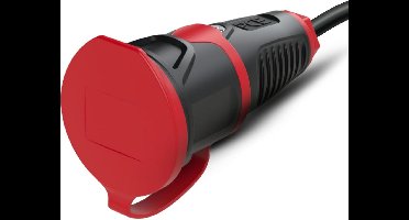 PCE 2521-sr Koppeling met randaarde Massief rubber, Thermoplast 250 V Zwart, Rood IP54