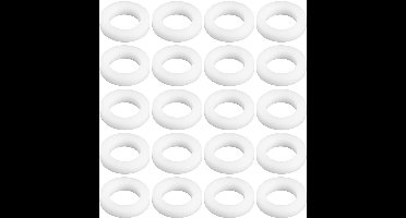 Allecto - PTFE Wasmachines - Afdichting - Drukmeters - 9.5x5.5x1.5mm - BSPP Draad - Verpakking van 20 stuks - Geschikt voor 1/4 inch - Wit.