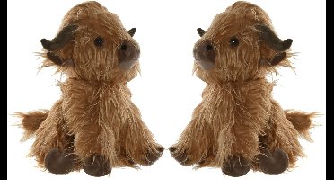 ITEM Deurstopper Schotse hooglander koe - 2x - 1,5 kilo - lichtbruin - 29 x 23 x 29 cm - kinderkamer / babykamer