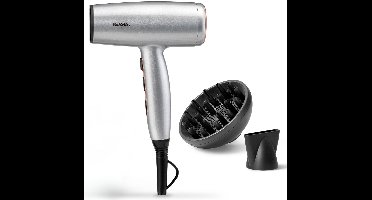 BaByliss Cosmos Föhn D580DE - Krachtige Haardroger met Diffuser - Lichtgewicht - Ionische functie voor minder pluizig haar - 3 temperaturen plus Cool Shot - Compleet met Blaasmond