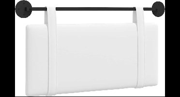 vidaXL - Hangend - hoofdbord - Wit - Stof